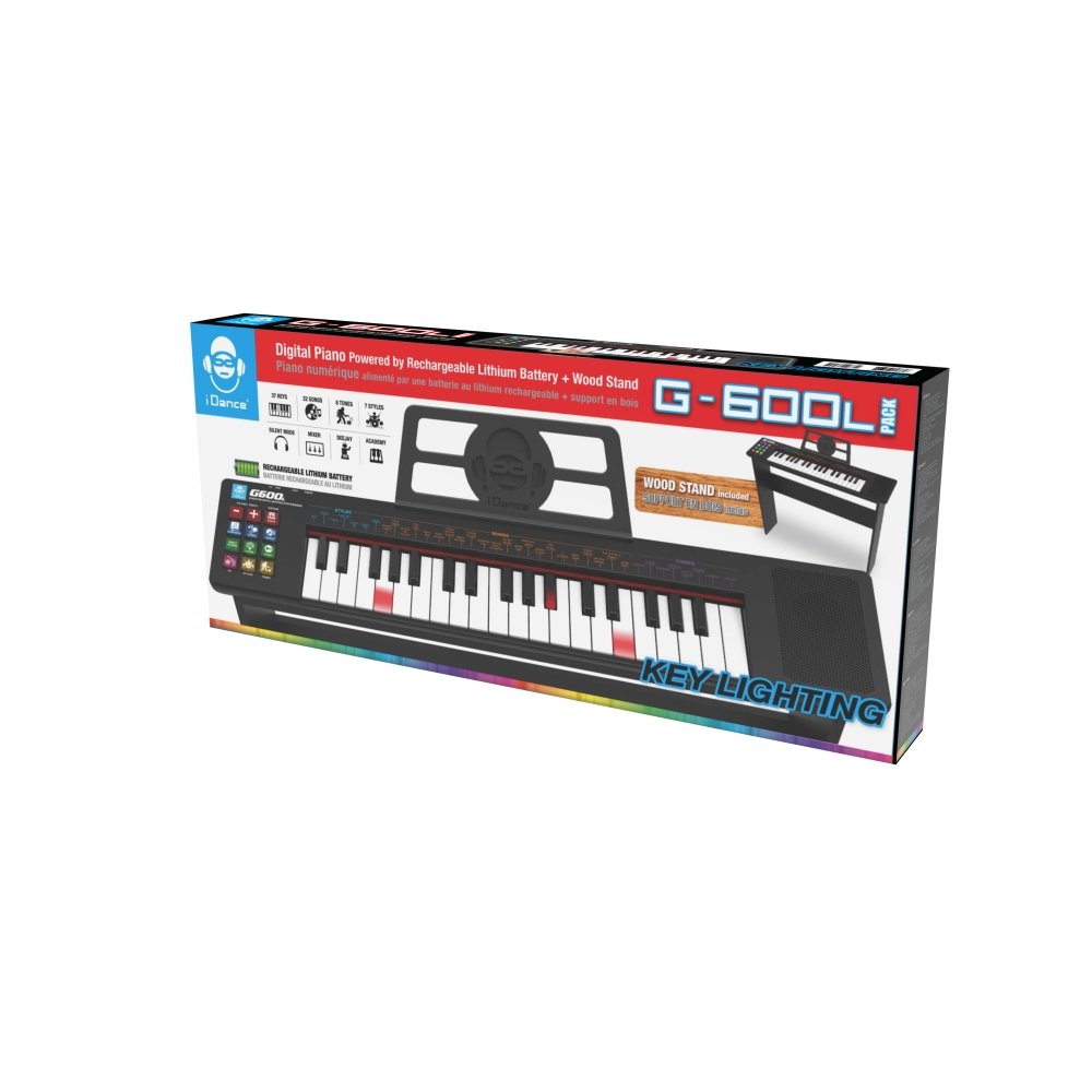 TECLADO PIANO LUMINOSO 37 TECLAS CON PATAS G 600L | CEFA TOYS | 1 UNIDAD | 8412562003658 Imagen principal del producto