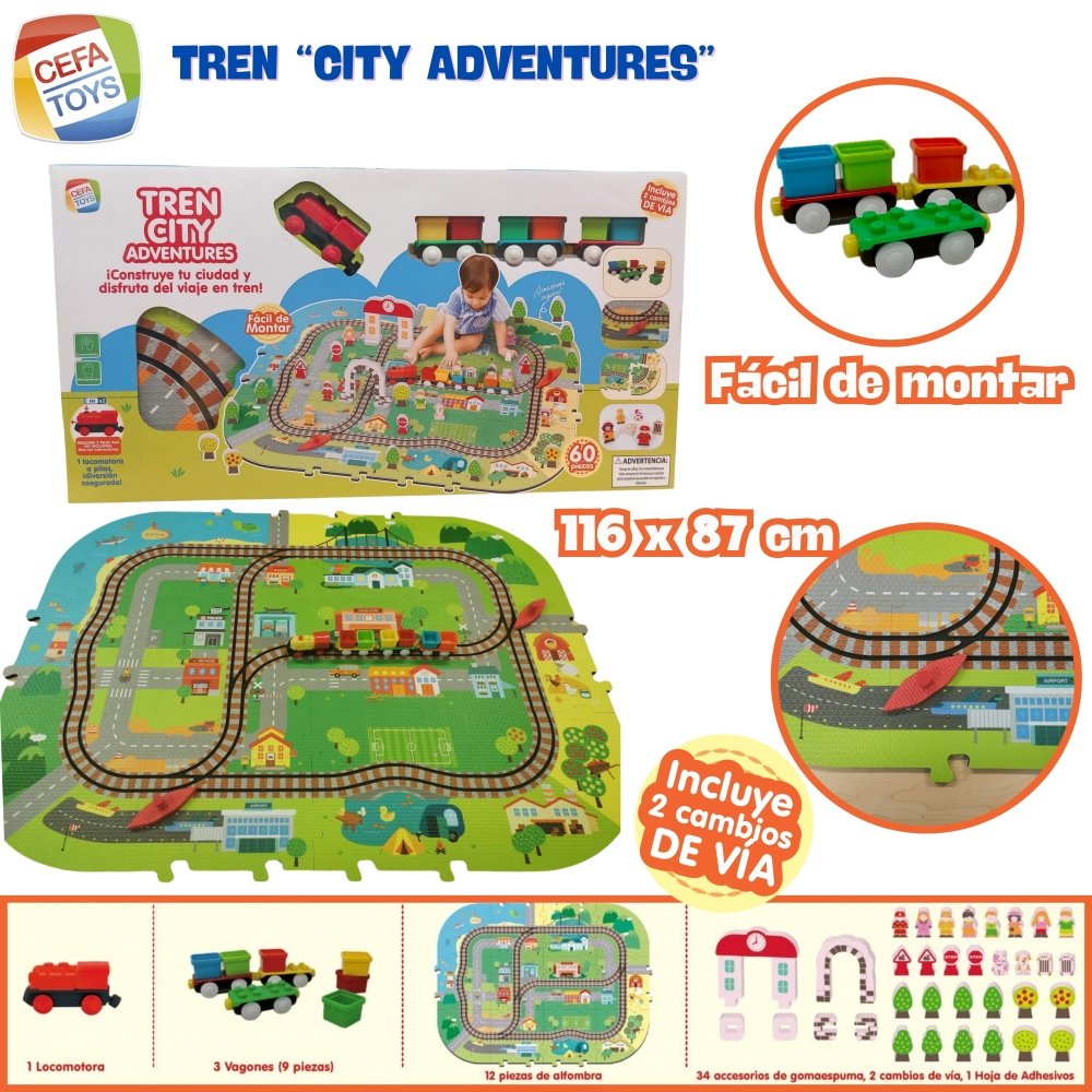 JUEGO DE CONSTRUCCION TREN CITY ADVENTURES | CEFA TOYS | 1 UNIDAD | 8412562250151 Imagen principal del producto