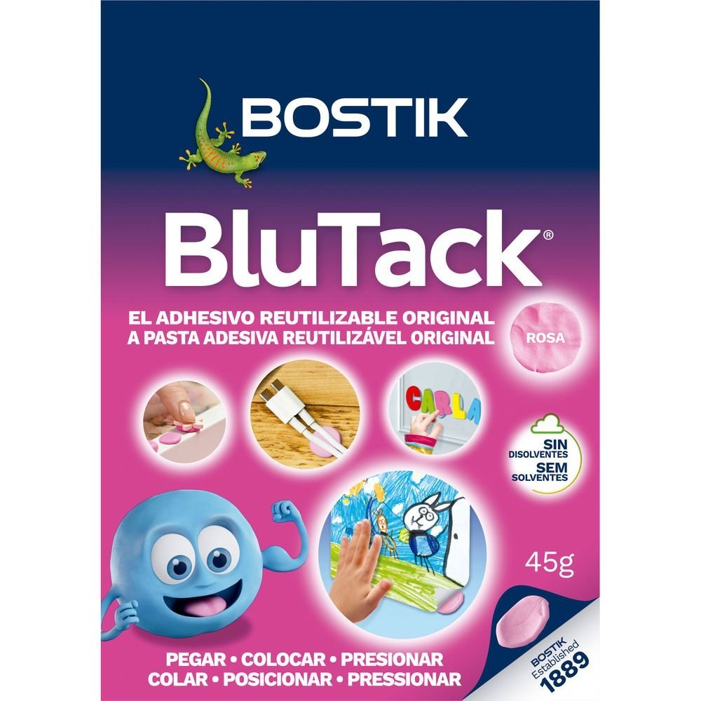 Masilla adhesiva rosa reutilizable 45 g para fijar objetos y manualidades Imagen principal del producto