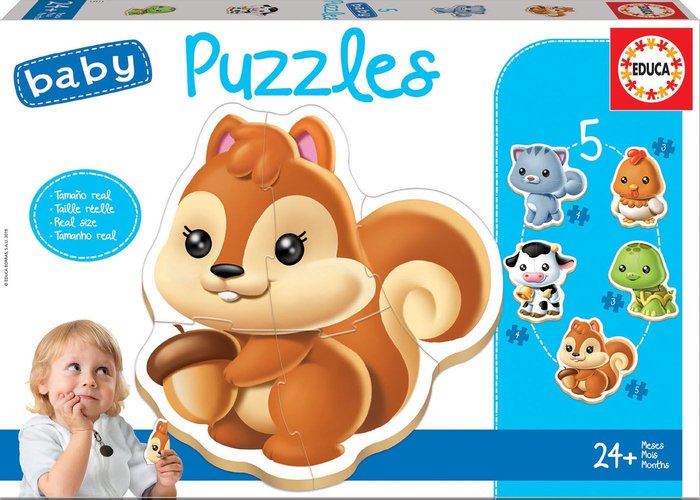 Animales Baby Puzzles Educa Borras Pack 5 Piezas