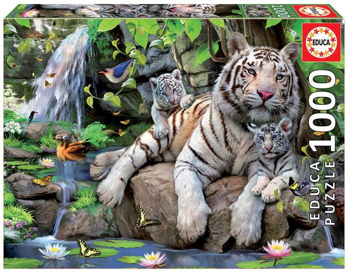 Puzzle Educa 1000 Piezas Tigres Blancos de Bengala Educa Imagen principal del producto