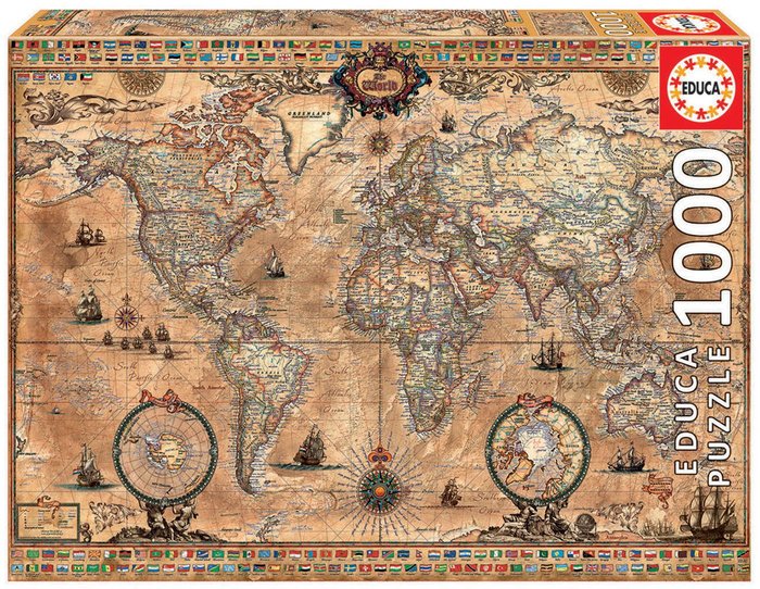 PUZZLE EDUCA 1000 PIEZAS MAPAMUNDI | EDUCA-BORRAS | 1 UNIDAD | 8412668151598 Imagen principal del producto