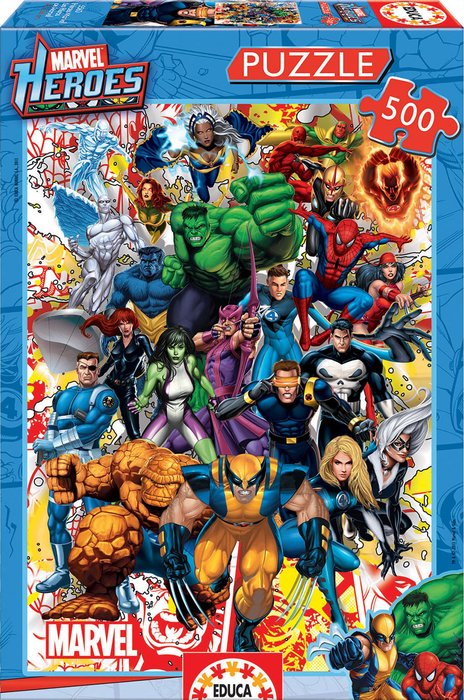 PUZZLE EDUCA 500 PIEZAS HEROES MARVEL | EDUCA-BORRAS | 1 UNIDAD | 8412668155602 Imagen principal del producto