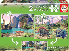 PUZZLE 2X100 PIEZAS DINO WORLD | EDUCA-BORRAS | 1 UNIDAD | 8412668156203