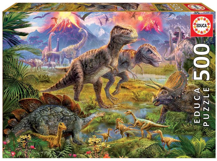 PUZZLE EDUCA 500 PIEZAS ENCUENTRO DE DINOSAURIOS | EDUCA-BORRAS | 1 UNIDAD | 8412668159693 Imagen principal del producto