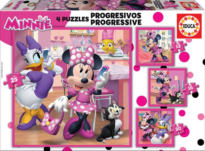 PUZZLE PROGRESIVOS MINNIE HAPPY HELPERS 12-16-20-25 | EDUCA-BORRAS | 1 UNIDAD | 8412668176300 Imagen principal del producto