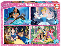 MULTI 4 PUZZLES DISNEY PRINCESS 50-80-100-150 | EDUCA-BORRAS | 1 UNIDAD | 8412668176379