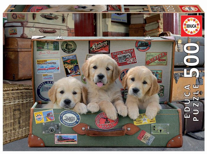 PUZZLE EDUCA 500 PIEZAS CACHORROS EN EL EQUIPAJE | EDUCA-BORRAS | 1 UNIDAD | 8412668176454 Imagen principal del producto