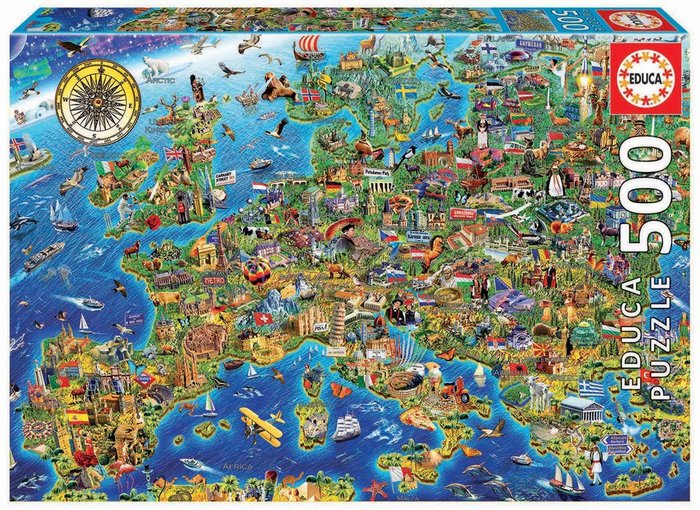 PUZZLE EDUCA 500 PIEZAS MAPA DE EUROPA | EDUCA-BORRAS | 1 UNIDAD | 8412668179622 Imagen principal del producto