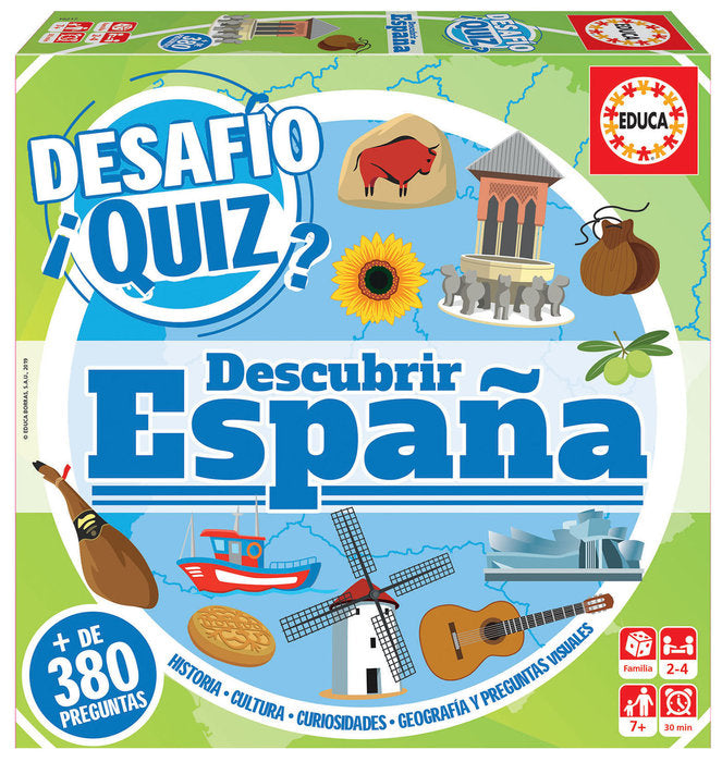 JUEGO DESAFIO QUIZ DESCUBRIR ESPAÑA | EDUCA-BORRAS | 1 UNIDAD | 8412668182172