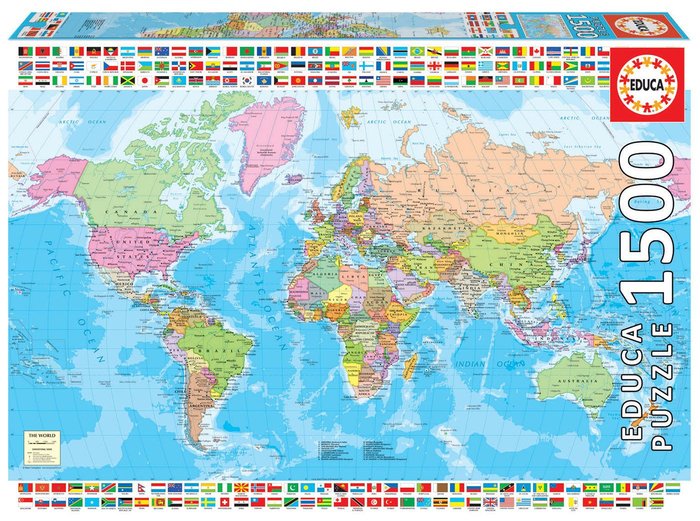 Puzzle Educa 1500 Piezas Mapamundi Político Marca Educa Borras Imagen principal del producto
