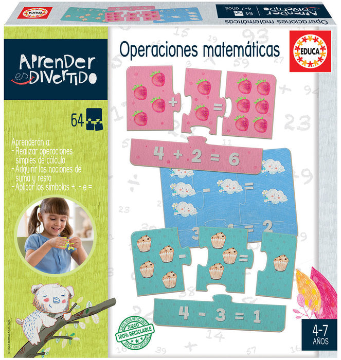 PUZZLE EDUCA OPERACIONES MATEMATICAS 64 PIEZAS | EDUCA-BORRAS | 1 UNIDAD | 8412668186996 Imagen principal del producto