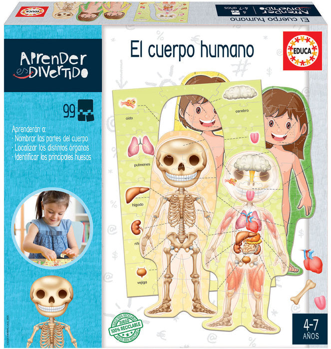 PUZZLE EDUCA EL CUERPO HUMANO 98 PIEZAS | EDUCA-BORRAS | 1 UNIDAD | 8412668187016