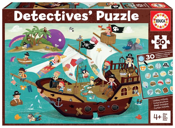 Puzzle Educa 50 Piezas Piratas Detectives Marca Educa-Borras Imagen principal del producto