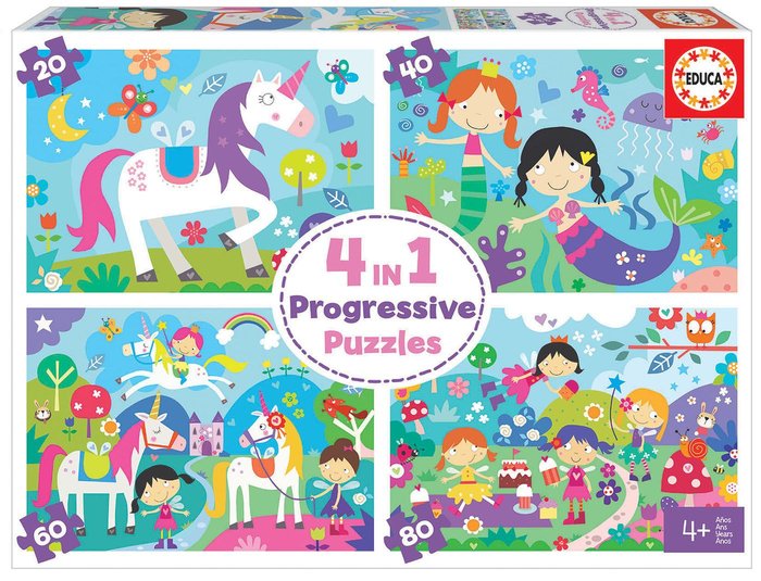 Puzzle Educa 4 en 1 Mundo de Fantasía Imagen principal del producto