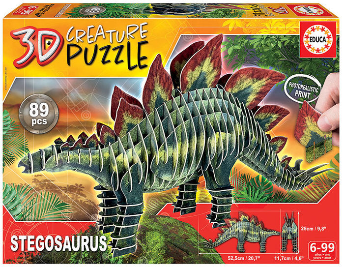 PUZZLE STEGOSAURUS 3D CREATURE | EDUCA-BORRAS | 1 UNIDAD | 8412668191846 Imagen principal del producto