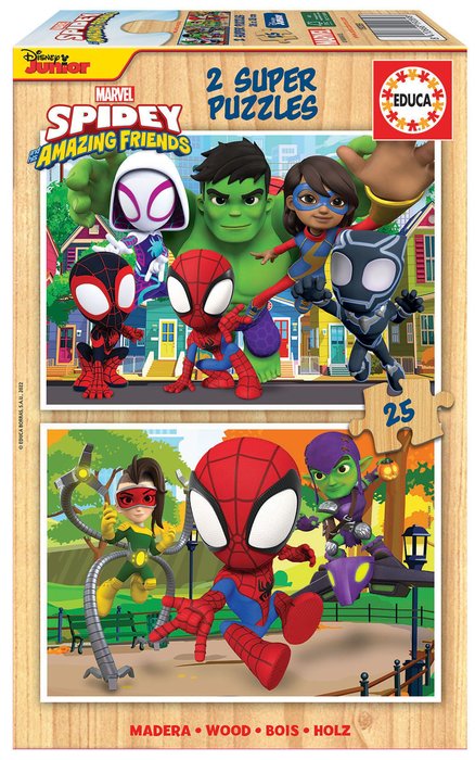 PUZZLE EDUCA 2X25 PIEZAS SPIDEY & HIS AMAZING FRIENDS | EDUCA-BORRAS | 1 UNIDAD | 8412668192898 Imagen principal del producto