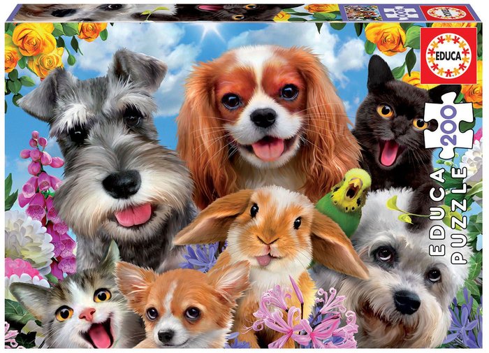 PUZZLE EDUCA 200 PIEZAS SELFIE DE MASCOTAS | EDUCA-BORRAS | 1 UNIDAD | 8412668192935 Imagen principal del producto