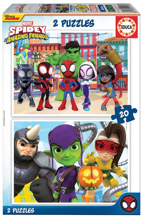 PUZZLE EDUCA 2X20 PIEZAS SPIDEY & HIS AMAZING FRIENDS | EDUCA-BORRAS | 1 UNIDAD | 8412668192966 Imagen principal del producto