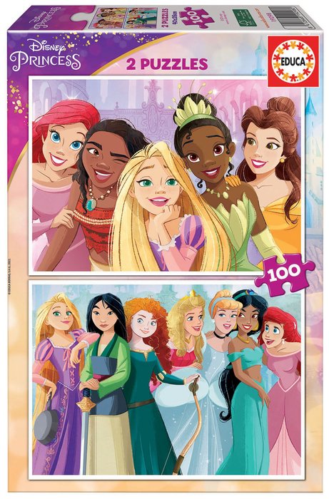 PUZZLE EDUCA 2X100 PIEZAS DISNEY PRINCESS | EDUCA-BORRAS | 1 UNIDAD | 8412668192980 Imagen principal del producto