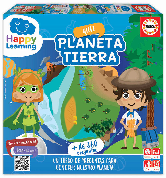 Quiz Planeta Tierra Happy Learning Educa Borras Juego de Mesa para Niños