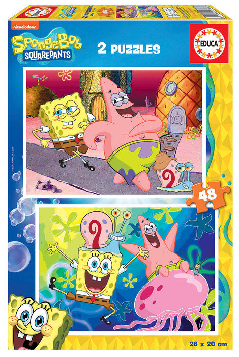 Puzzle Educa 2x48 Bob Esponja Marca Educa-Borras Imagen principal del producto