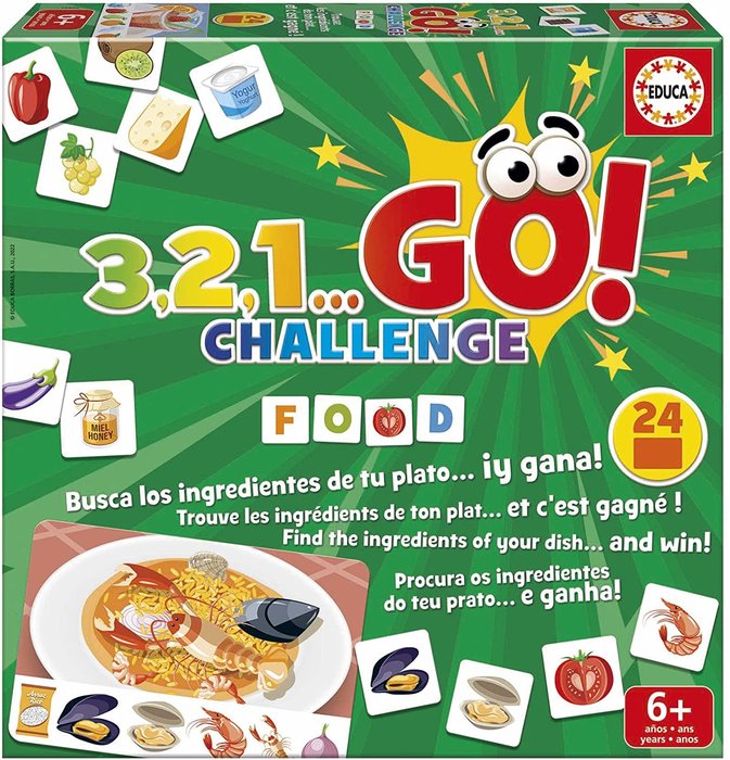 Juego de mesa 3 2 1 Go Challenge Food Educa Borras