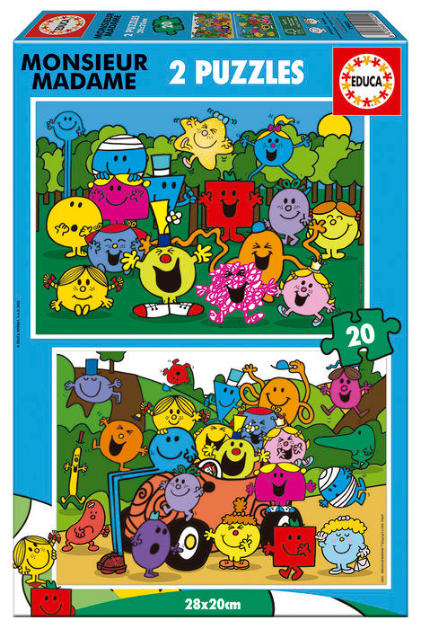 Puzzle infantil Monsieur Madame 2x20 piezas Educa Borras