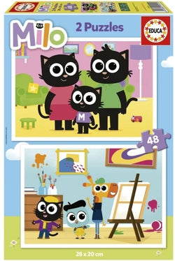 Puzzle 2x48 Milo Educa Borras para niños