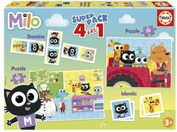 Pack 4 en 1 Milo EDUCA BORRAS para juegos de mesa