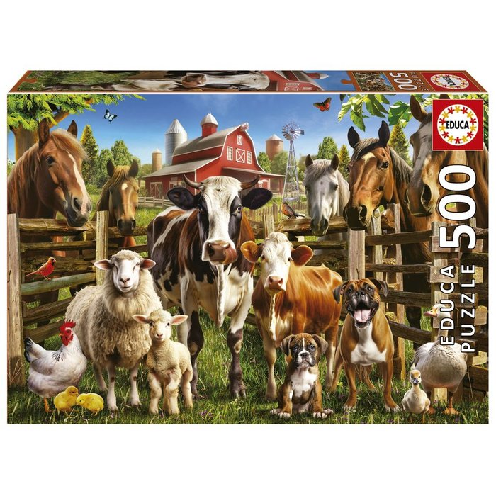 PUZZLE LOS TRAVIESOS DE LA GRANJA 500 PIEZAS | EDUCA-BORRAS | 1 UNIDAD | 8412668199057