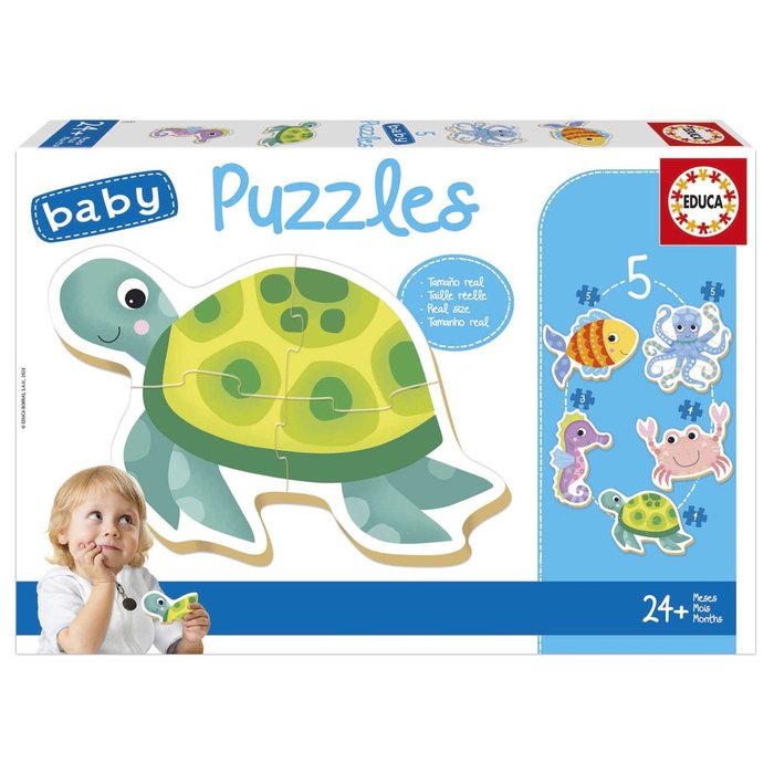 BABY PUZZLE ANIMALES ACUATICOS | EDUCA-BORRAS | 1 UNIDAD | 8412668199514 Imagen principal del producto