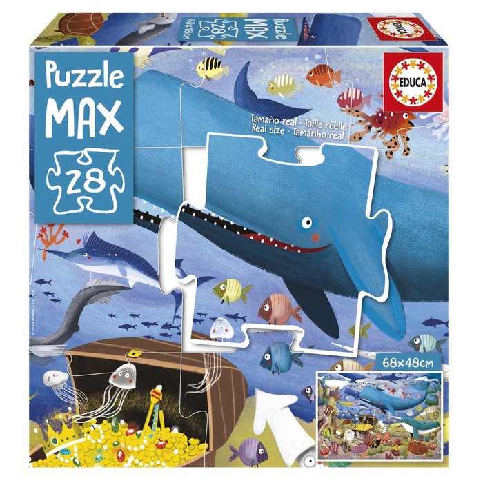 PUZZLE ANIMALES BAJO EL MAR P,MAX 28 PIEZAS | EDUCA-BORRAS | 1 UNIDAD | 8412668199569 Imagen principal del producto