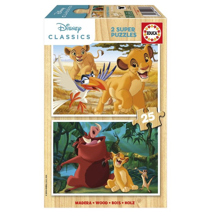 PUZZLE REY LEON 2X25 PIEZAS | EDUCA-BORRAS | 1 UNIDAD | 8412668199606 Imagen principal del producto