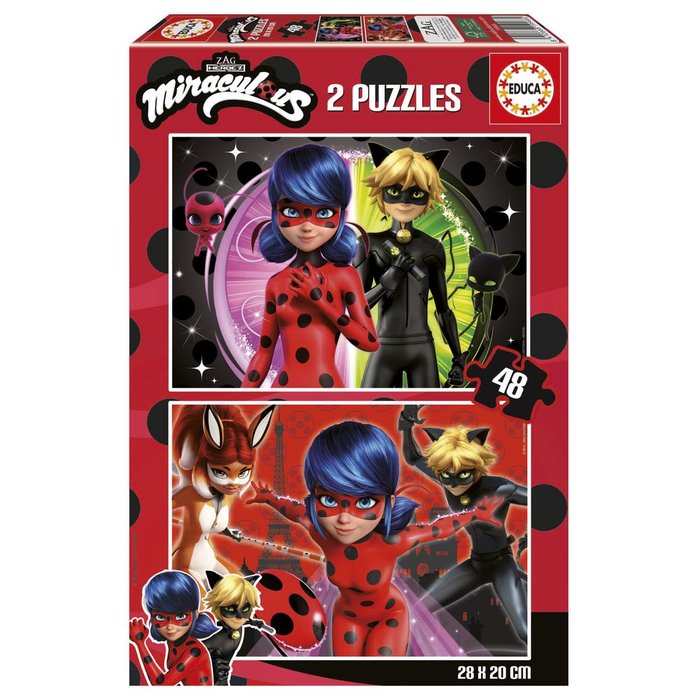 Puzzle 2x48 Piezas Miraculous Ladybug Educa Borras