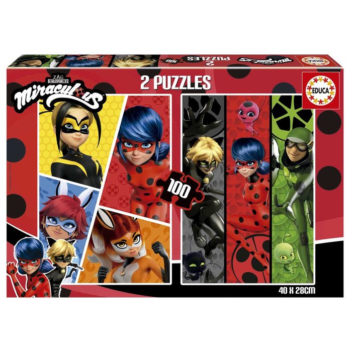 Puzzle 2x100 Piezas Miraculous Ladybug EDUCA BORRAS