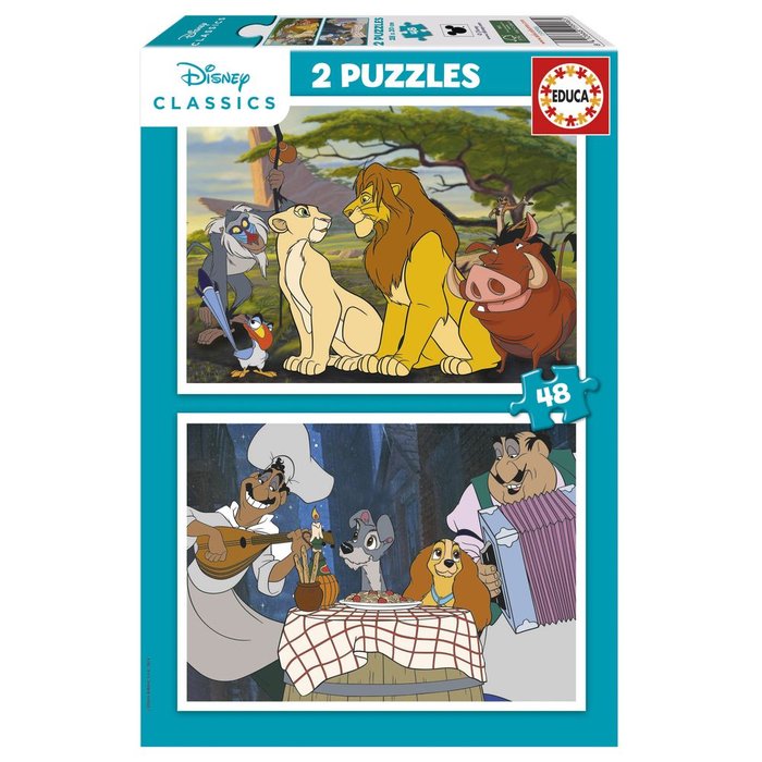 Puzzle 2x48 Piezas Disney Animals Educa Borras