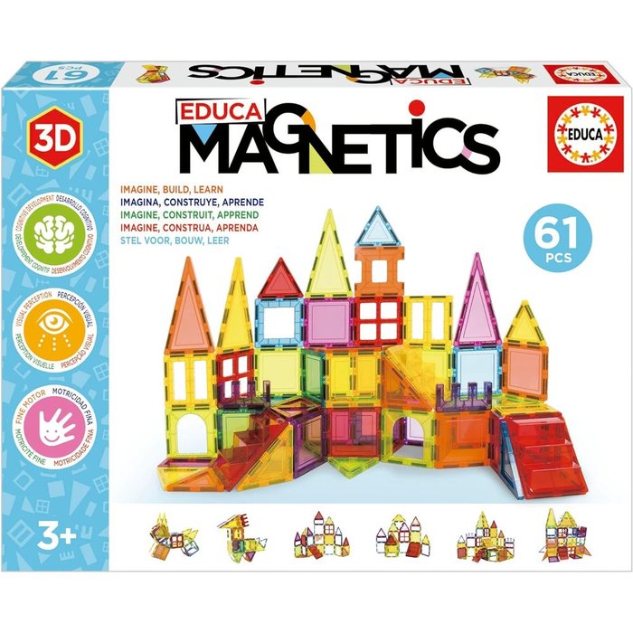 Educa Magnetics 61 piezas - Bloques magnéticos 3D