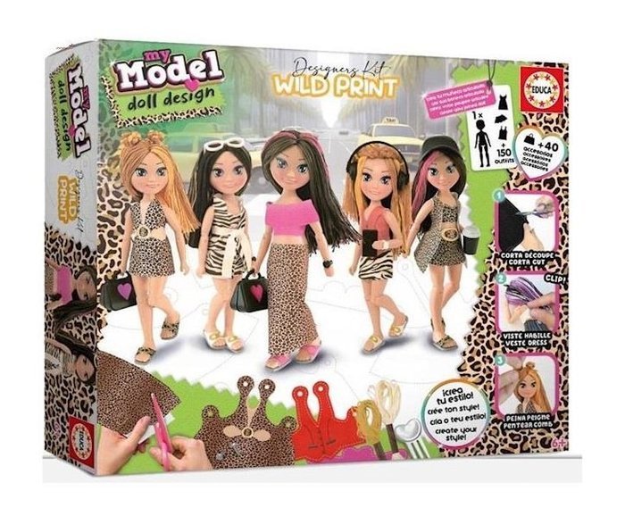 My Model Doll Design Animal Print Educa Borras Juego de mesa
