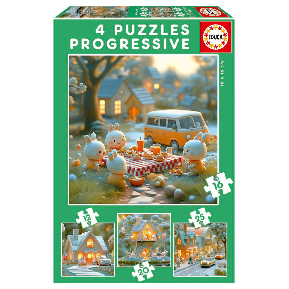 PUZZLE 12-16-20-25 PIEZAS CIUDAD DE CONEJITOS | EDUCA-BORRAS | 1 UNIDAD | 8412668202177 Imagen principal del producto