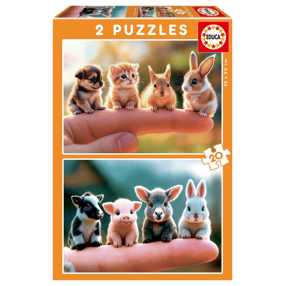 PUZZLE 2X20 PIEZAS BEBES ANIMALES | EDUCA-BORRAS | 1 UNIDAD | 8412668202214