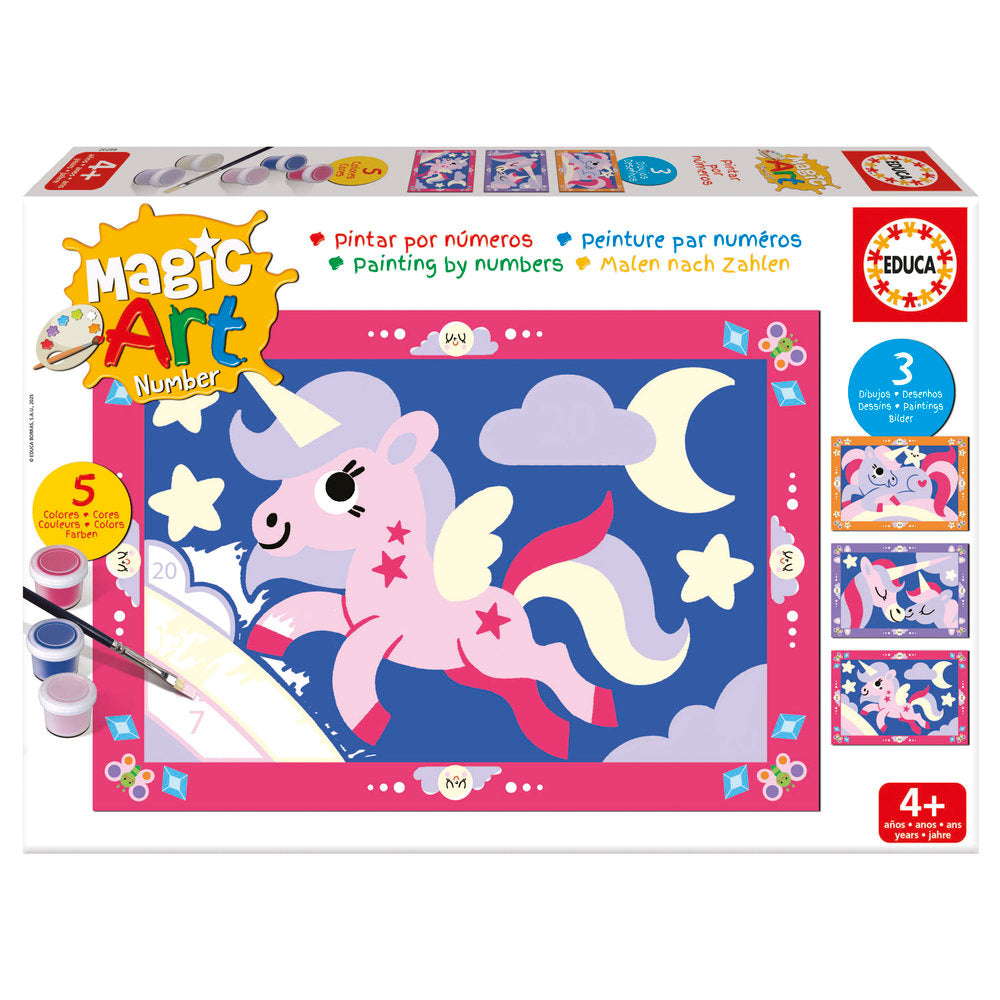 Magic Art Number Unicornios 4 piezas Educa-Borras Imagen principal del producto