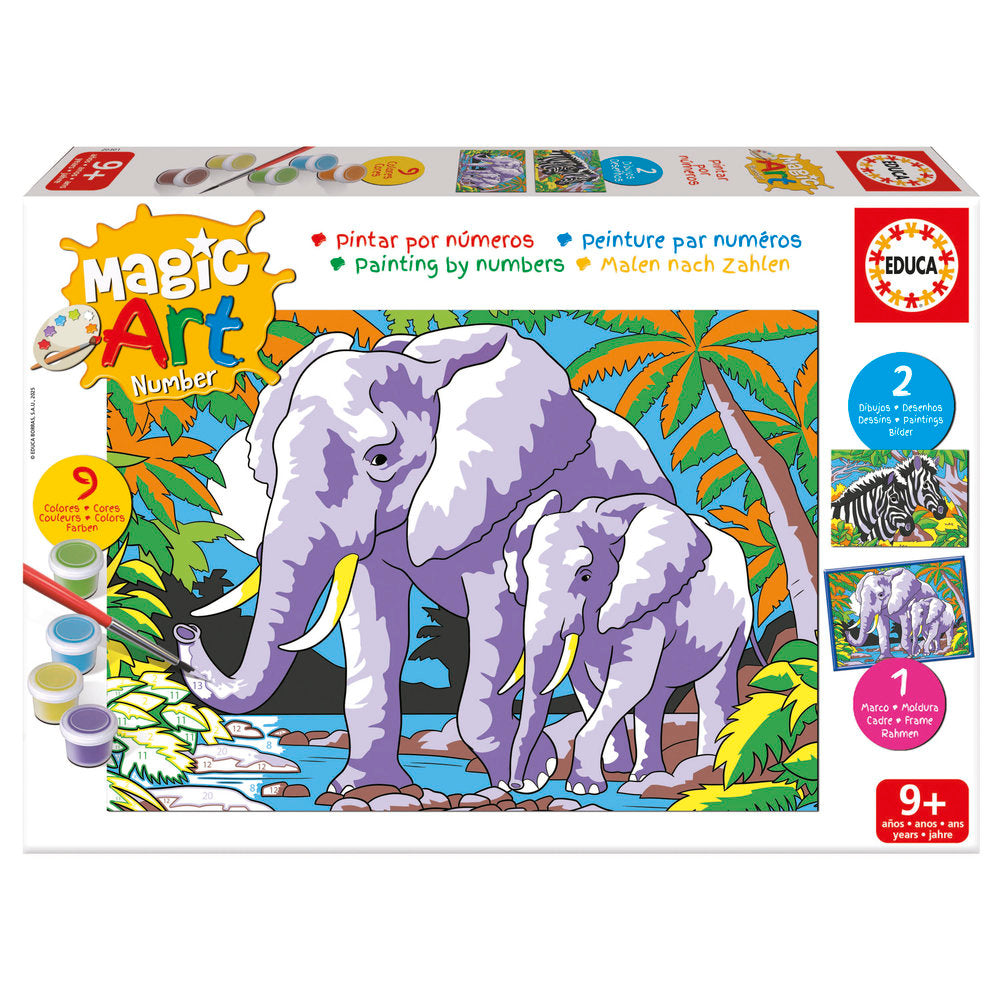 Magic Art Number Animales Salvajes 9 puzzles EDUCA-BORRAS Imagen principal del producto