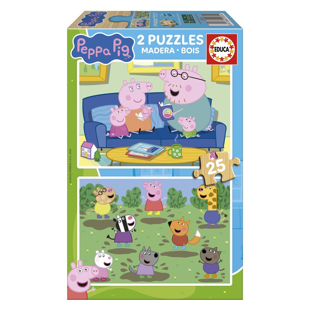 Puzle 2x25 Peppa Pig de Madera EDUCA-BORRAS