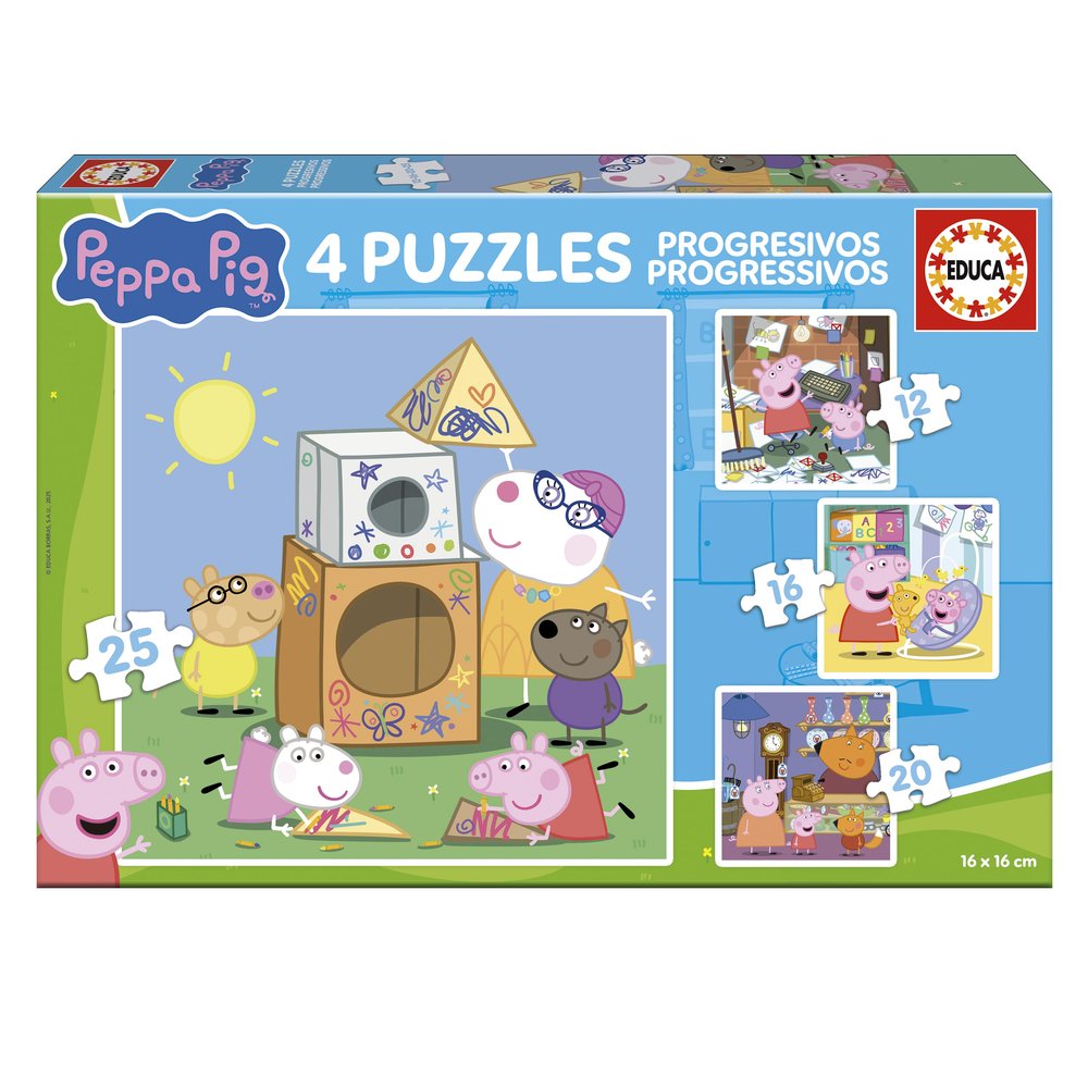 Puzzle Progresivos Peppa Pig 12-16-20-25 EDUCA Imagen principal del producto
