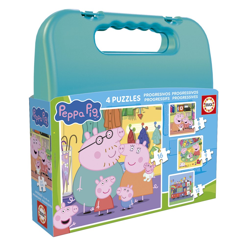 Puzzle maleta progresivos Peppa Pig 6-9-12-16 Educa Imagen principal del producto