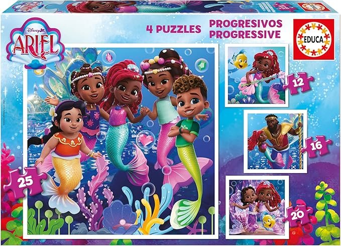 Puzzles Progresivos Ariel 12+16+20+25 Piezas EDUCA-BORRAS Imagen principal del producto