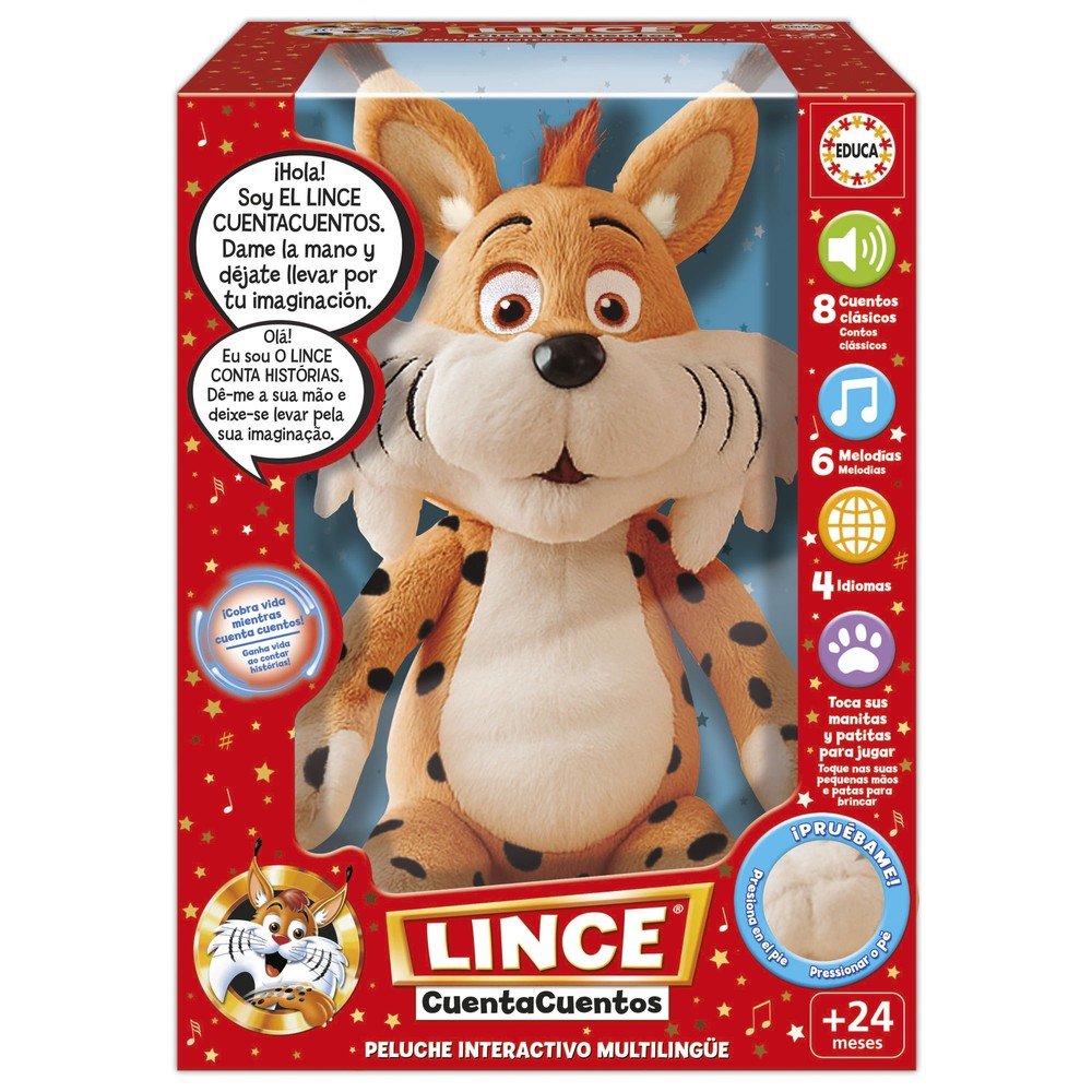 Peluche Interactivo Lince Cuentacuentos 4 Idiomas EDUCA BORRAS