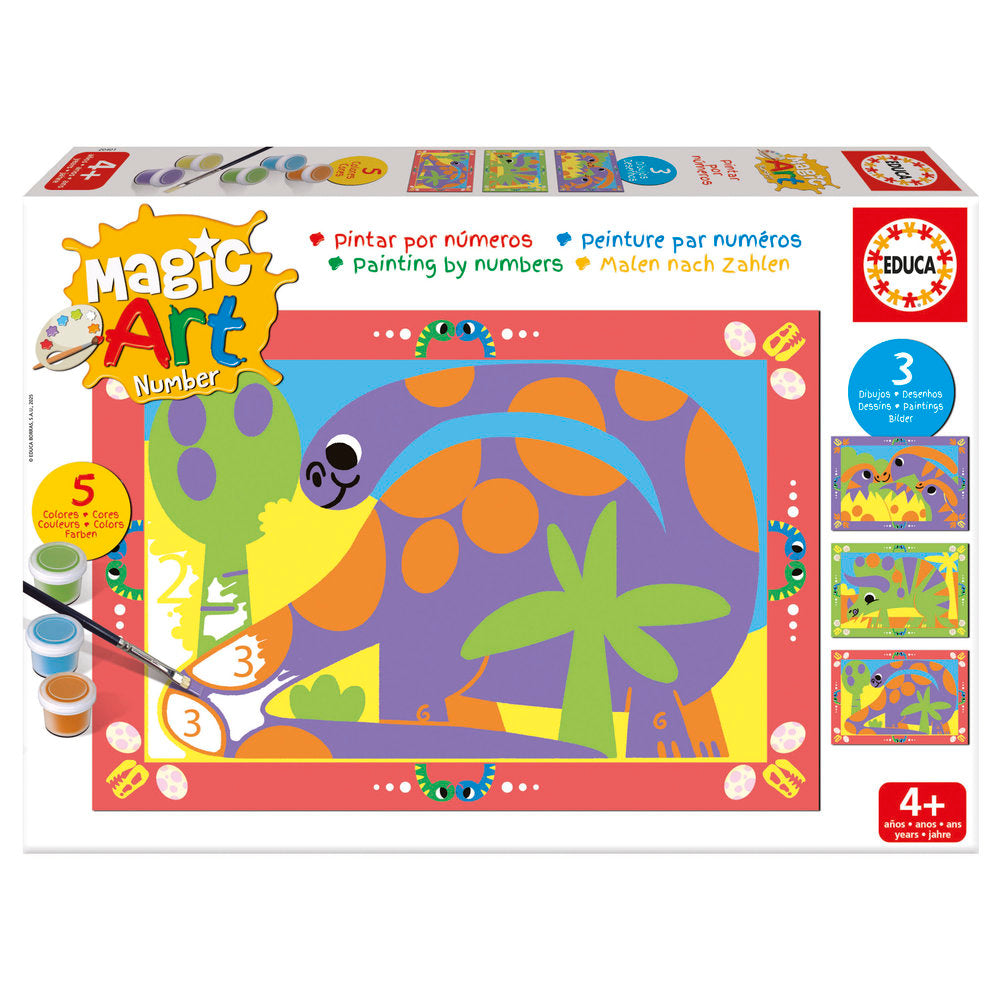 Magic Art Number Dinosaurios Educa-Borras Pack 4