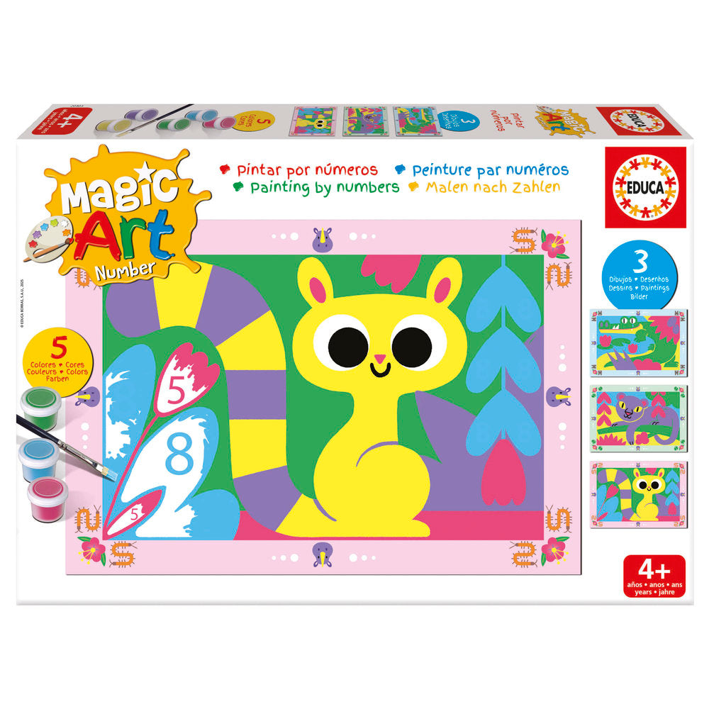 Magic Art Number Animales Selva 4 piezas EDUCA-BORRAS
